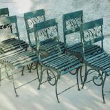 Garden furniture set with 6 chairs, known as Vichy? Art Nouveau 1880?