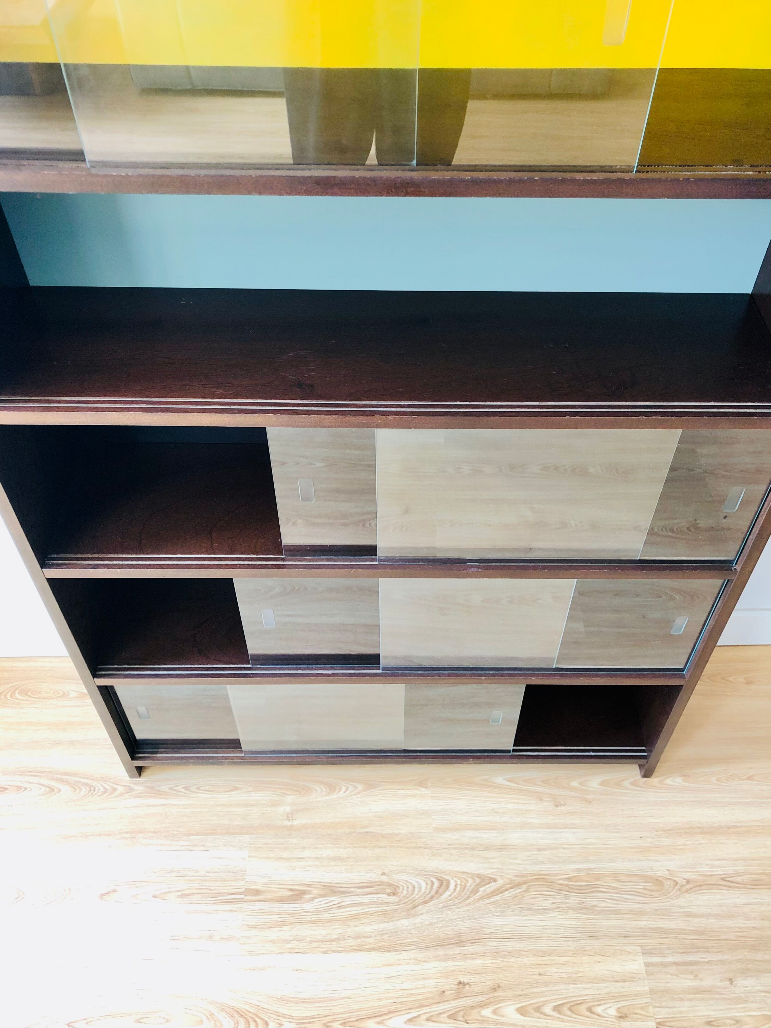 Vintage wooden showcase library 1950