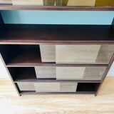 Vintage wooden showcase library 1950