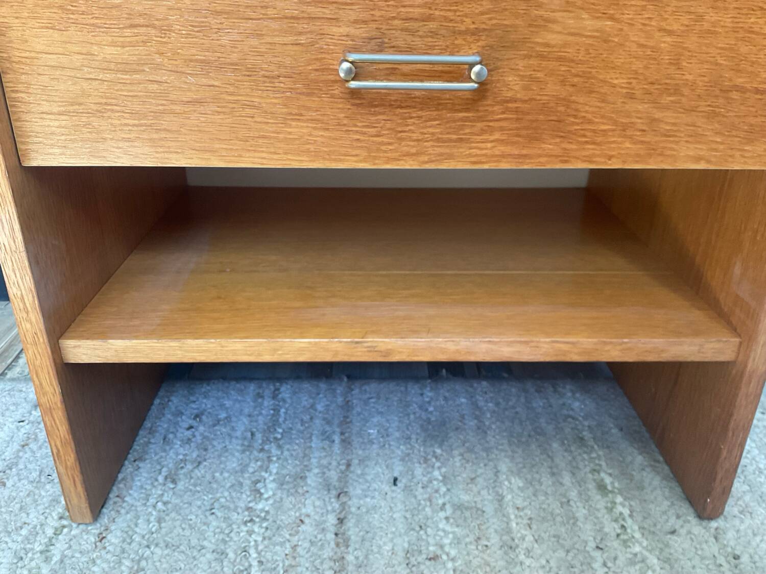 Vintage beech bedside table from the 1970s.