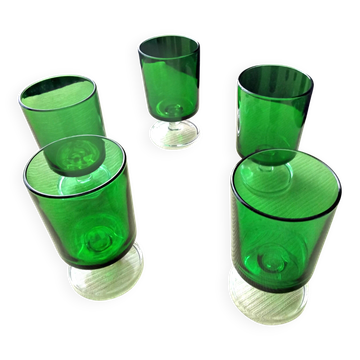 5 Vintage wine glasses Luminarc Model Cavalier