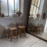 Pair of beech stools