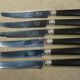 6 old knives handle ebony cutlery superior
