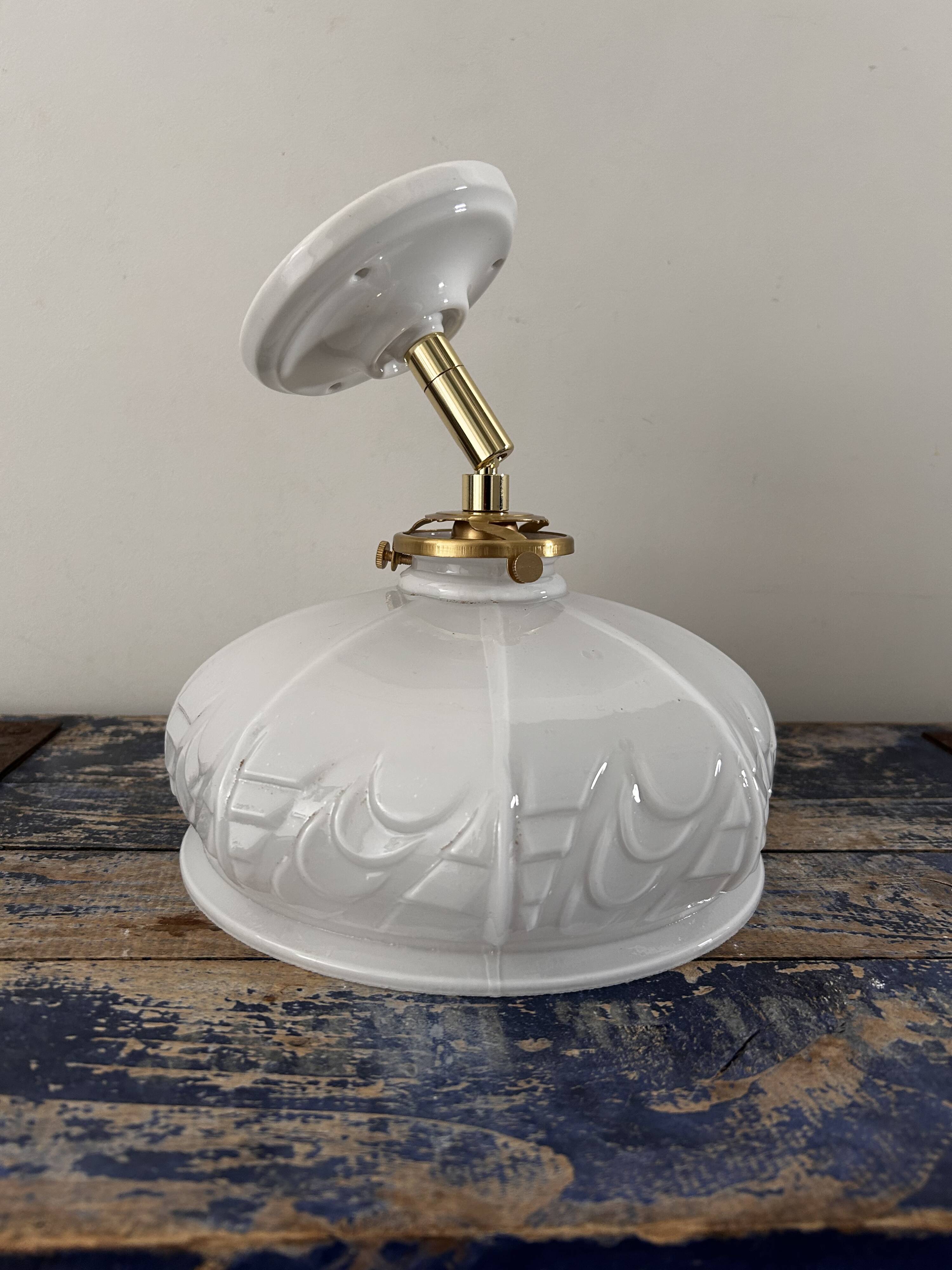 White opaline wall light