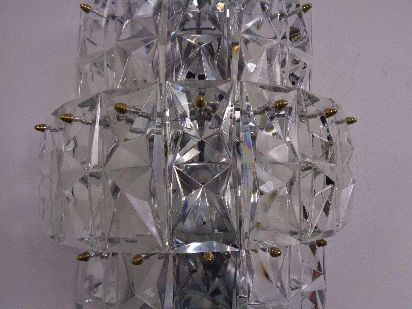 Large crystal glass flush mount from Kinkeldey, Germany, 1970s.