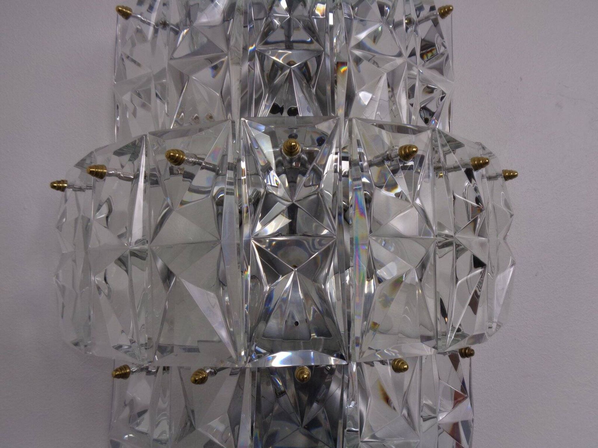 Large Crystal Glass Flush Mount from Kinkeldey, Germany, 1970s