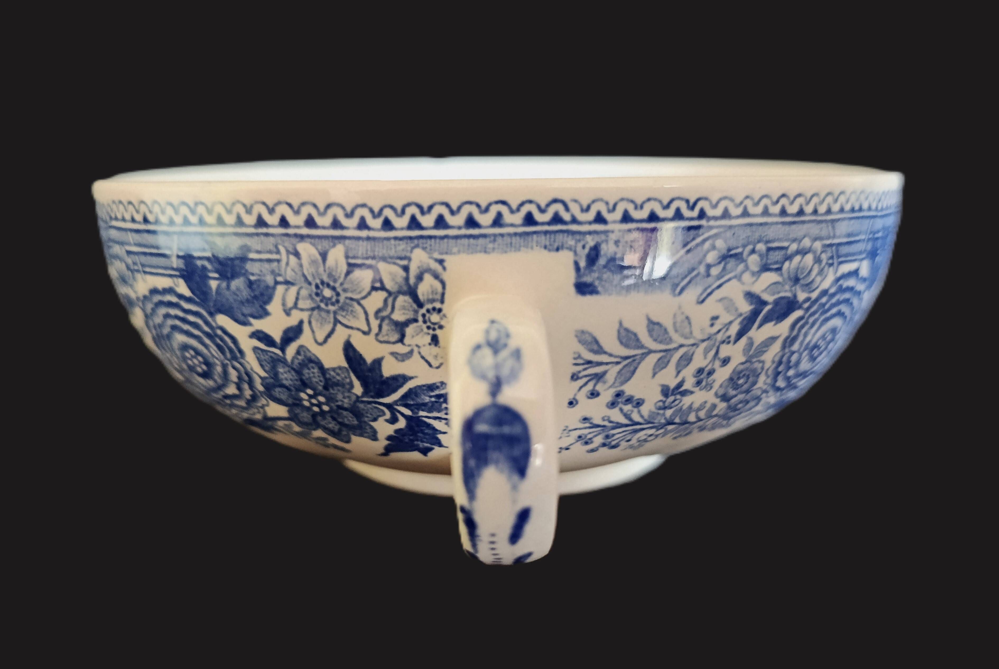 Set of 6 ceramic soup bowls by Villeroy & Boch, Burgenland model.