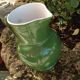 Pitcher ball in glazed green ceramic vintage 60s-70s