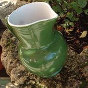 Pitcher ball in glazed green ceramic vintage 60s-70s