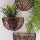 Wall-mounted plant baskets