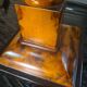 Pair of lamps in Bakelite wood style, 68x30, new lampshade, electrical working, very elegant.
