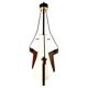 Vintage opaline and rosewood pendant,  Italy 1950 's