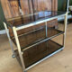 Brass and smoked glass table