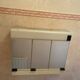 Allibert vintage toilet cabinet three mirror doors, two drawers, lamp