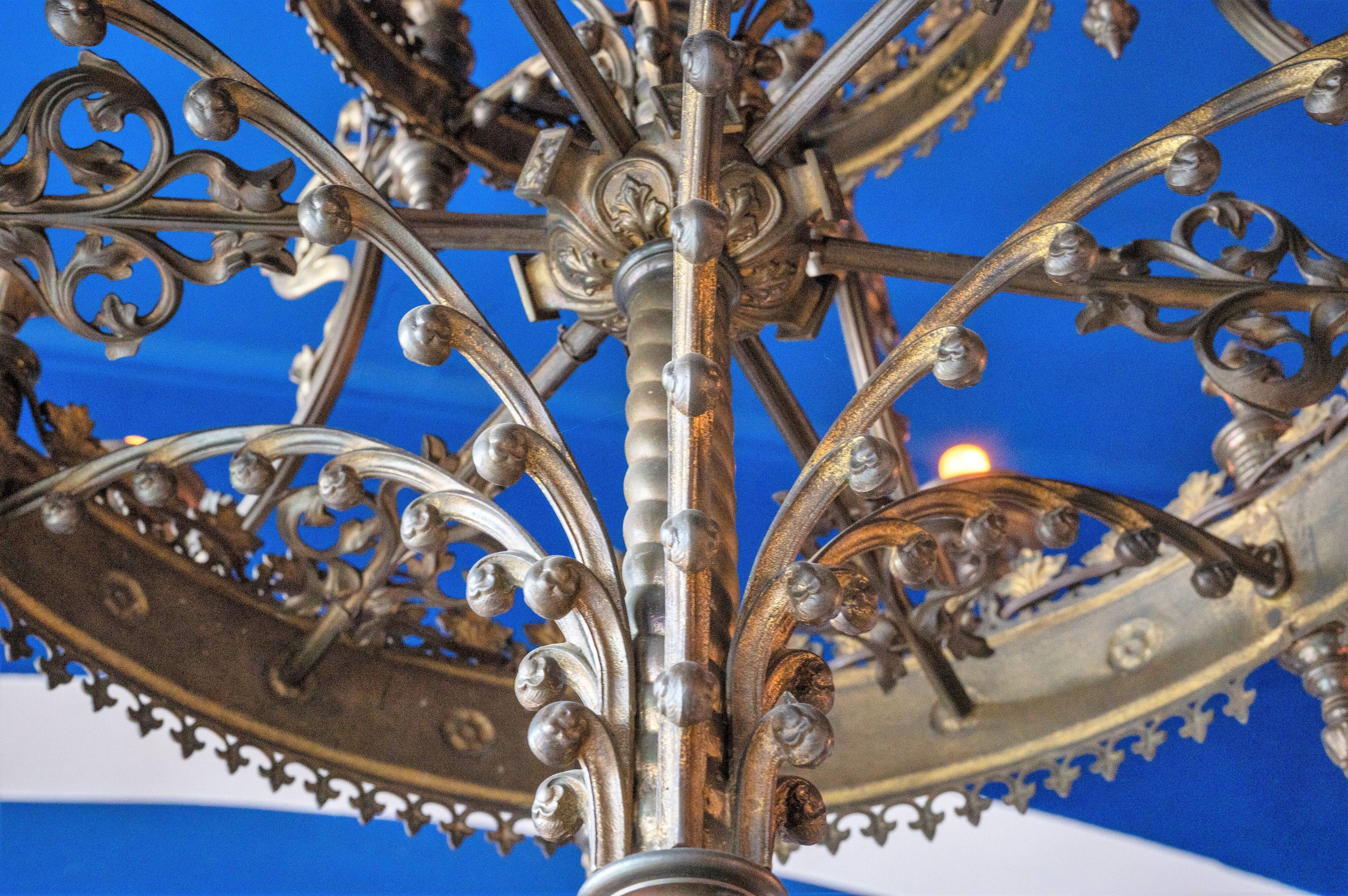 Large Antique Metal Chandelier