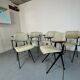 6 chaises industrielles en acier de style Mid-Century avec accoudoirs en bois de Marko