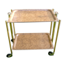 Folding rolling table Platex dark and gold glass