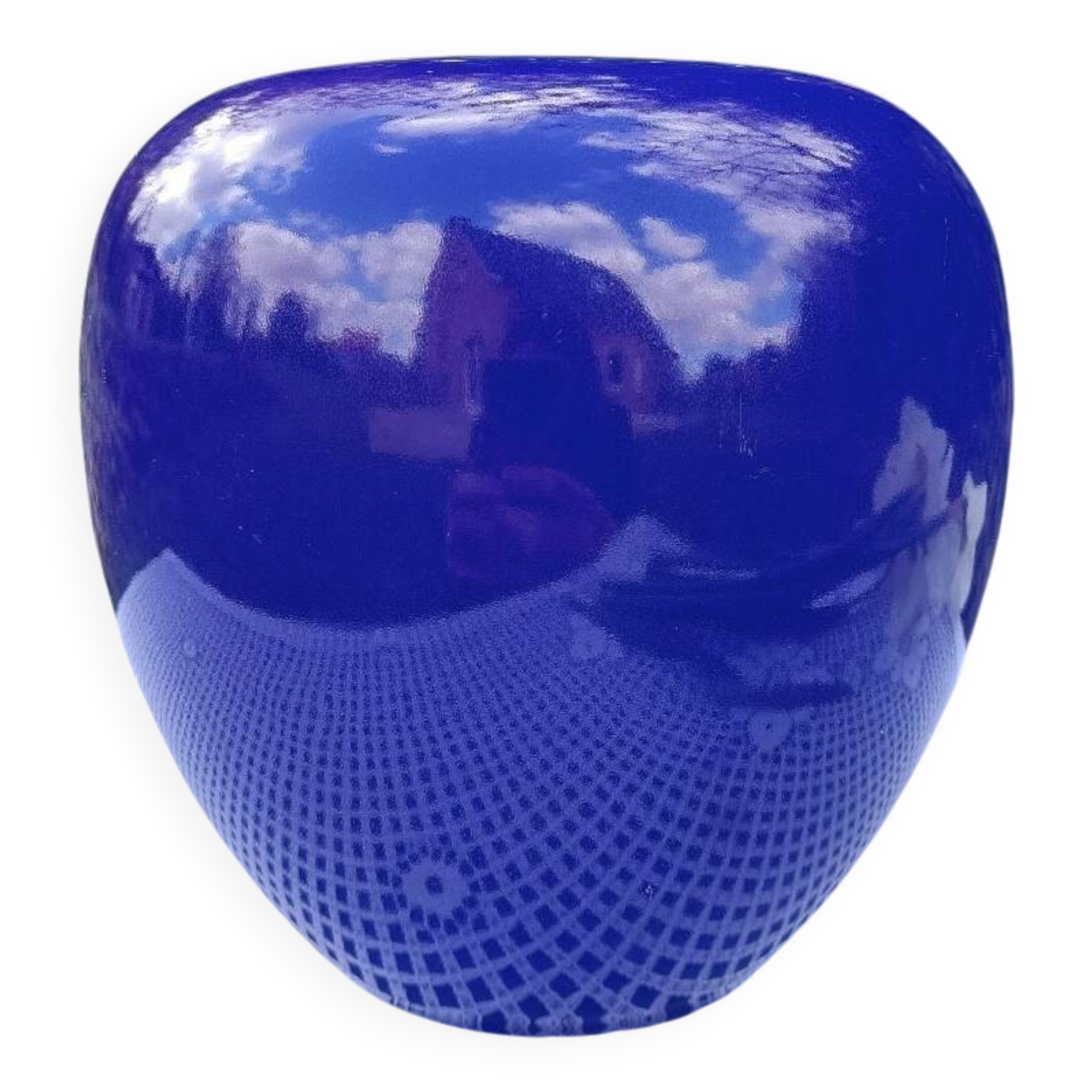 Intense blue ceramic vase