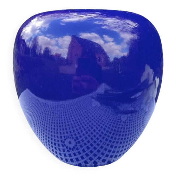 Vase bleu intense céramique