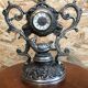 Old clock table clock baroque style metal gray made in italy vintage