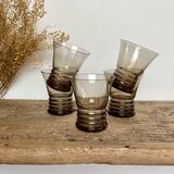 5 small smoked glasses