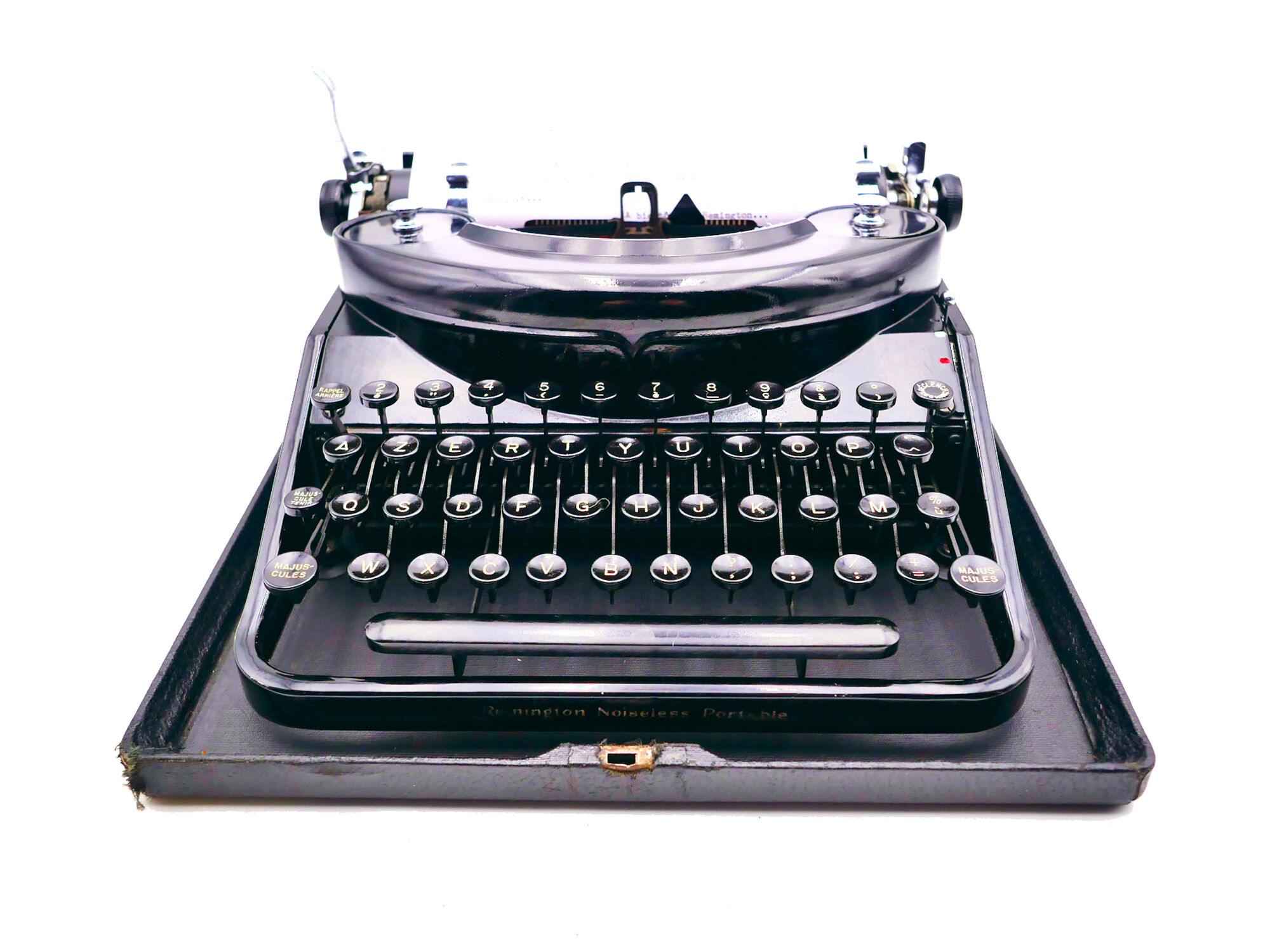 Machine à écrire Remington Noiseless Portable révisée ruban neuf 1932