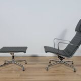 Eames Alu Group EA124 & EA125 Lounge Chair & Ottoman by Charles & Ray Eames for Vitra, 1980s.