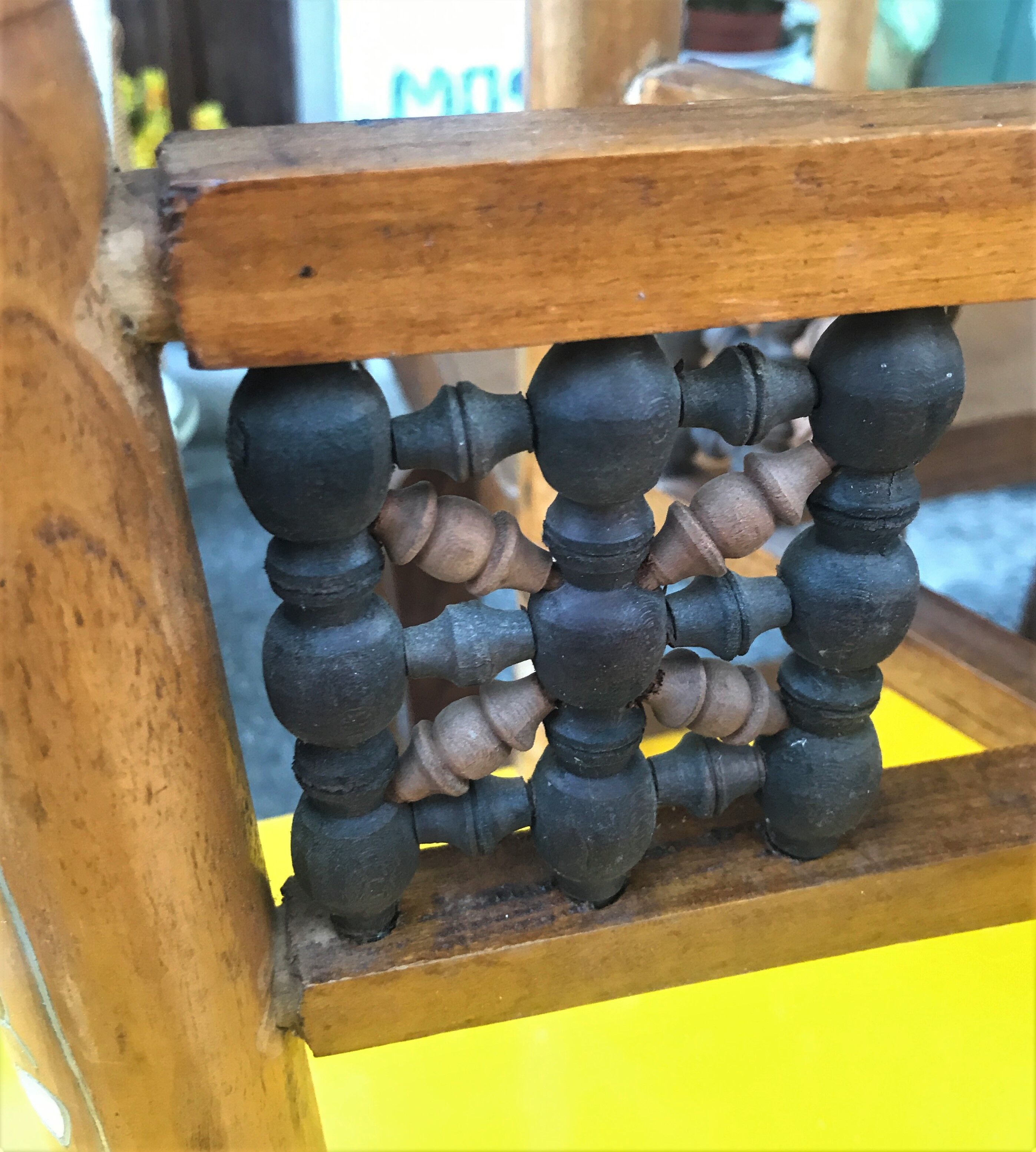 Moroccan copper table on wooden base