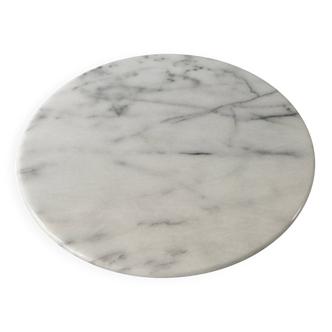 Large white marble cheese platter, rotating, D 31 cm