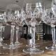 Lot de 7 verres à vin en cristal taillé