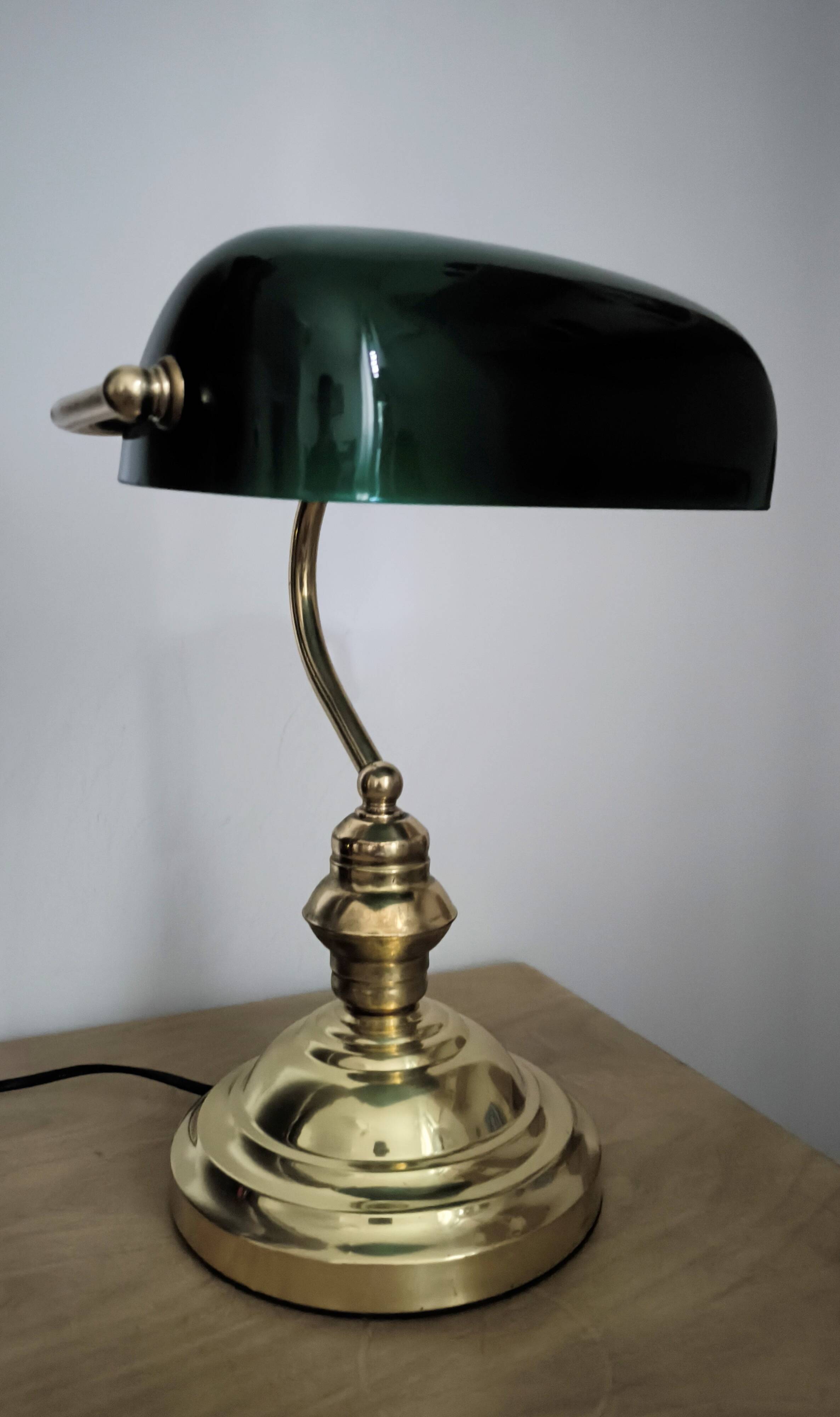 Lampe de banquier du milieu du 20e siècle