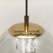 Large glass and brass planet ball pendant lamp from the mid-century German space age, 1960s.