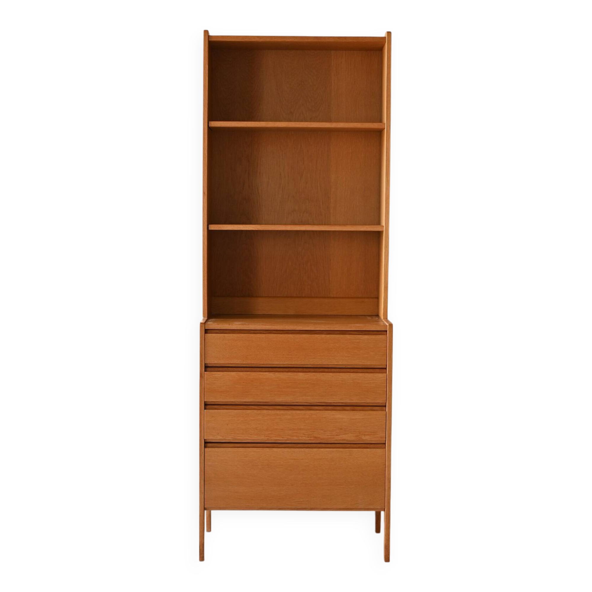 Scandinavian oak bookcase cabinet