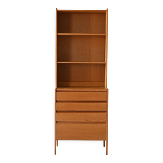 Scandinavian oak bookcase cabinet