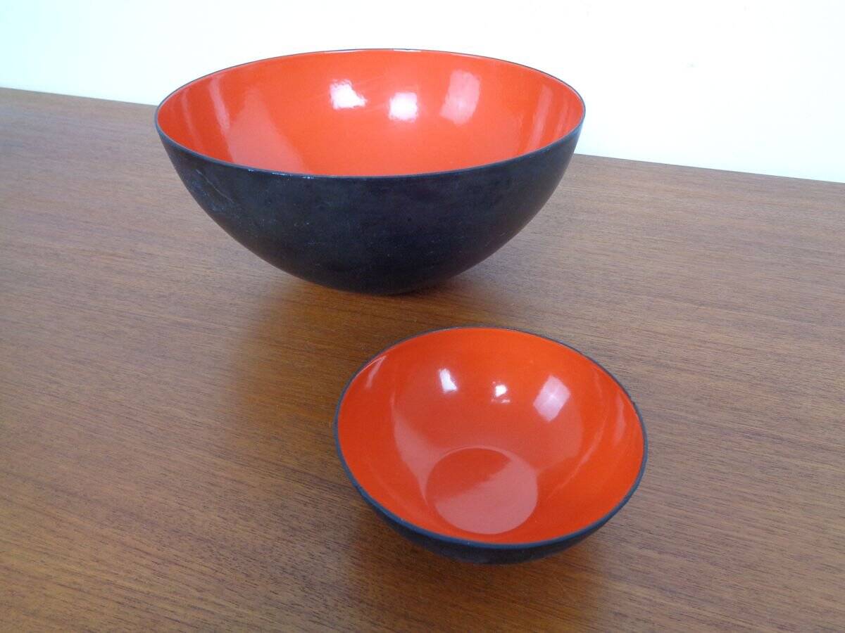 Red Krenit Bowls by Herbert Krenchel Torben Ørskov, Set of 2, 1960s