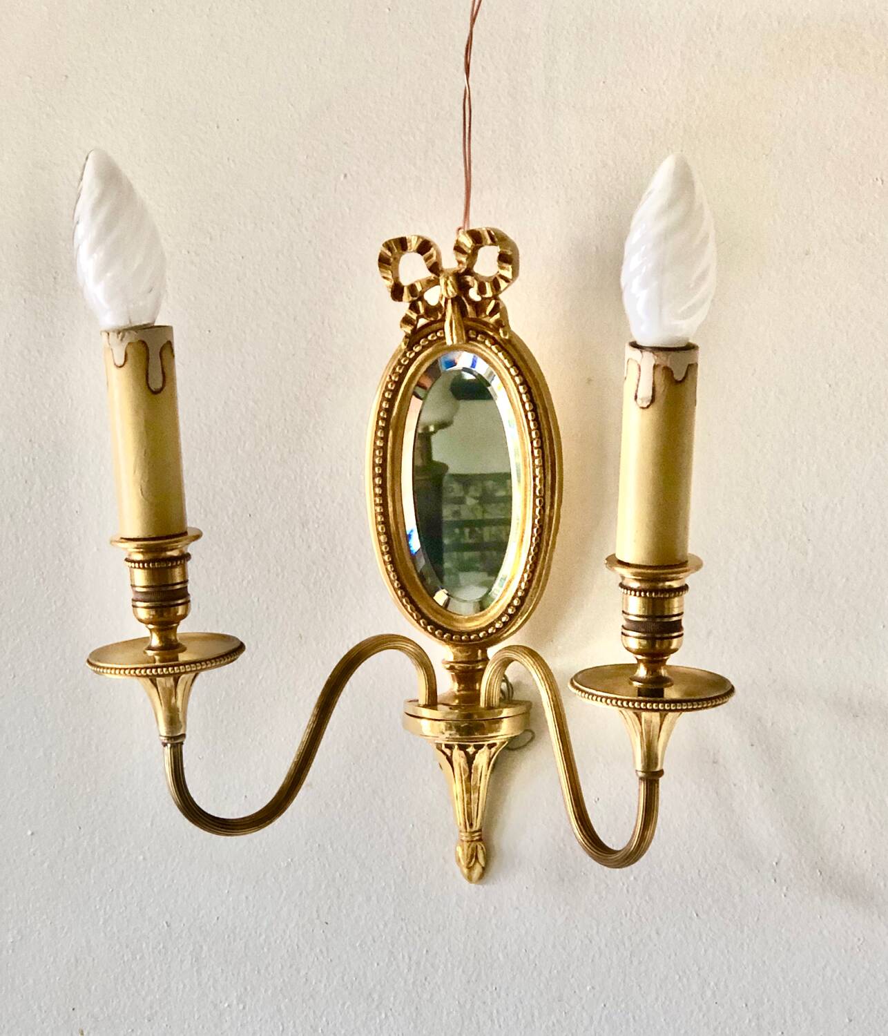 Louis XVI Wall Lamp Lucien Gau Mirror