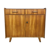 Bahut buffet  vintage pieds compas 2 portes battantes 2 tiroirs noyer