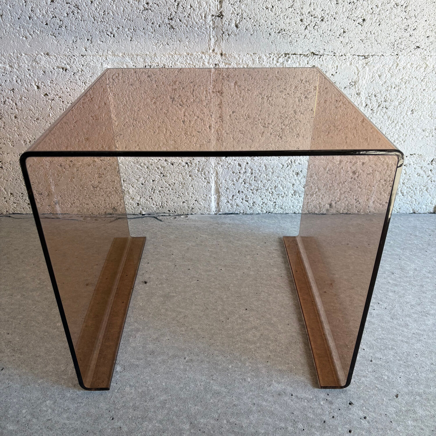 Smoked Plexiglass coffee table / side table, 1970.