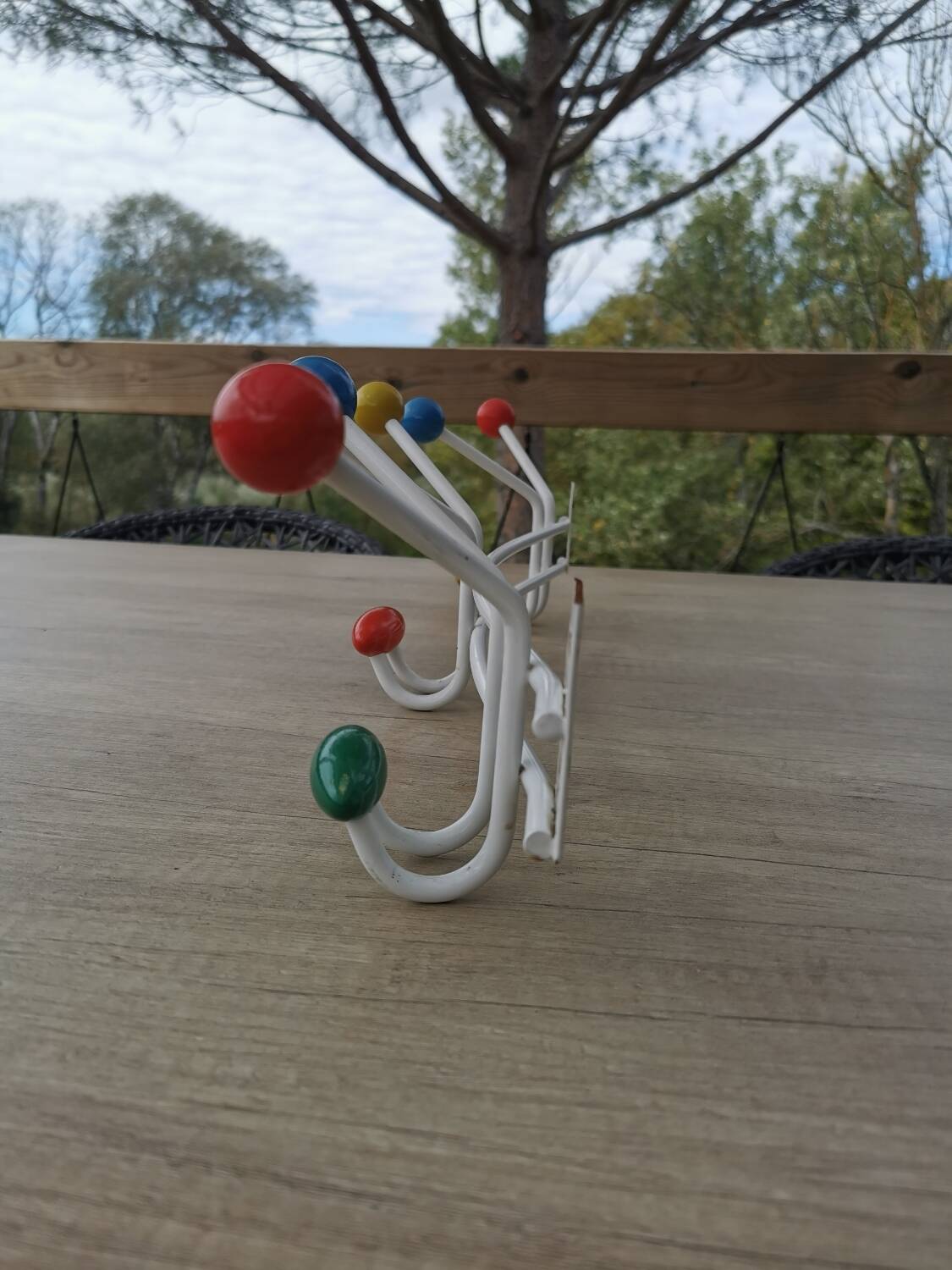 Large vintage coat rack in POP colors