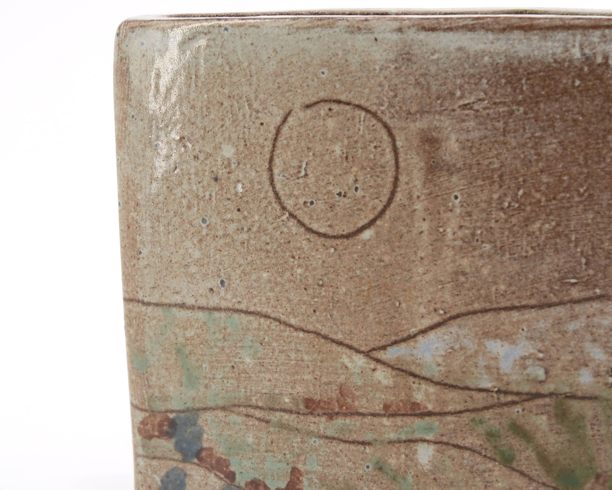 Vase en céramique paysage, années 70