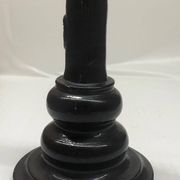 Vintage black ceramic candle holder signed AP