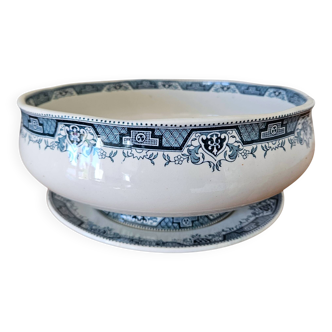Antique footed bowl in Saint-Amand earthenware (Nord)