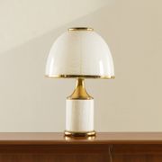 Rare Romeo Rega Murano glass and brass lamp, Italy 1980s