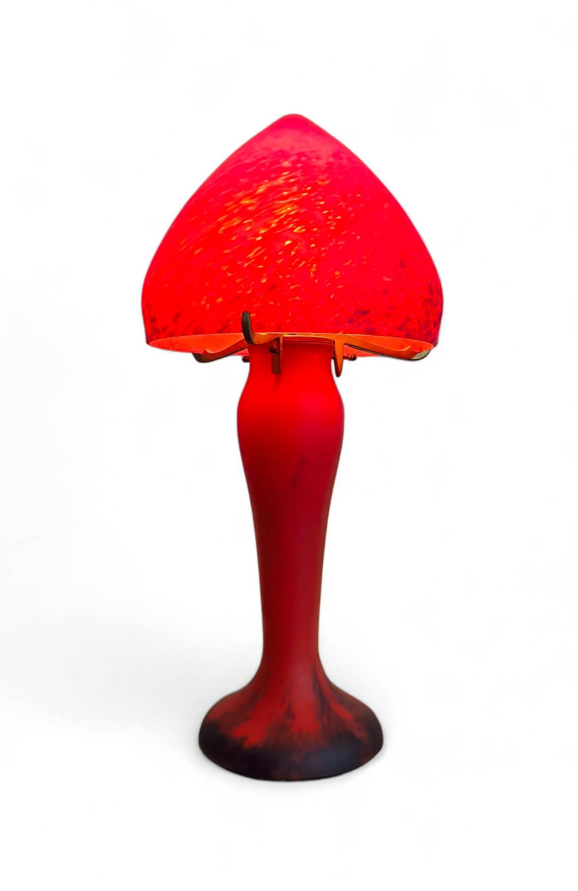 Art Nouveau glass and brass lamp 1930
