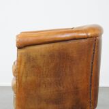 Sheepskin Leather Club Chair in a Light Cognac Color