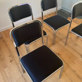 Set of 4 chrome steel chairs