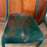 Set of 5 green chairs