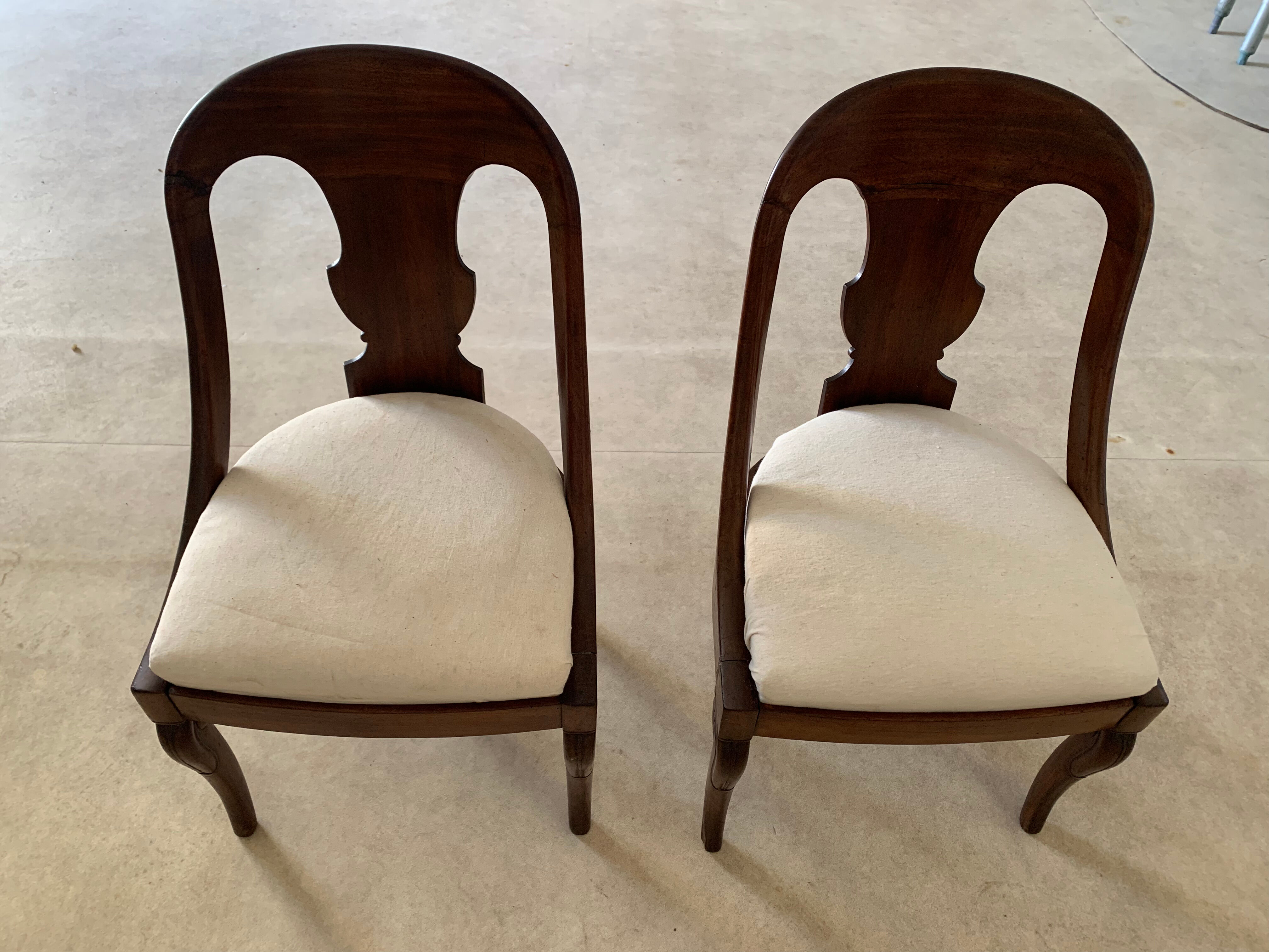 Two mahogany Empire Gondola chairs