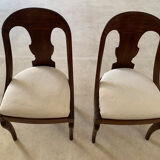 Deux chaises Empire Gondole acajou