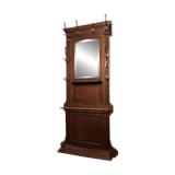 Wooden and brass coat rack